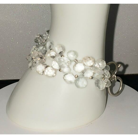 Natural Crystal Bracelet Sterling Silver Size 7.5-8-inch VTG True Gemstone - Picture 5 of 8